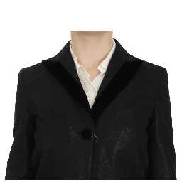 Black One Button Three Piece Suit