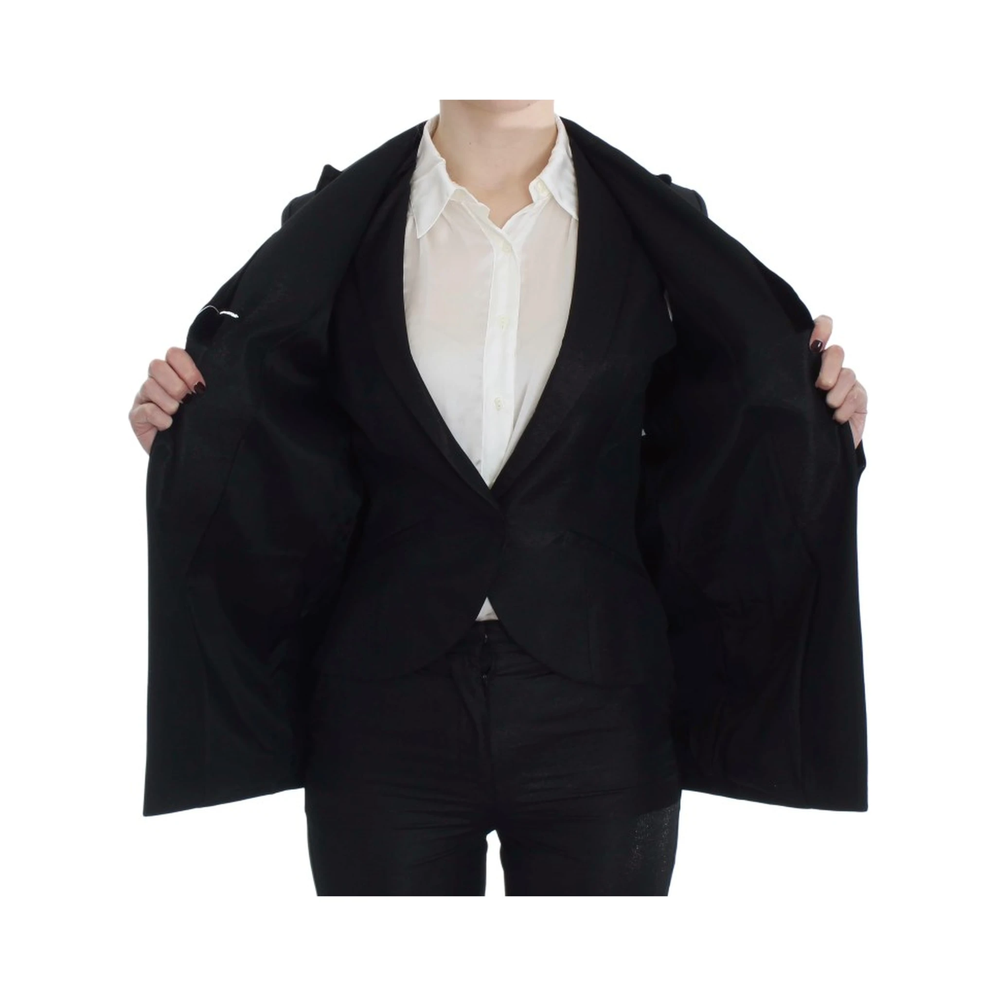 Black One Button Three Piece Suit