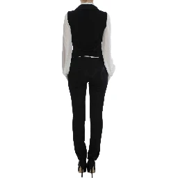 Black One Button Three Piece Suit