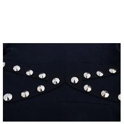 Black Cotton Stretch Gold Studded Blazer Jacket