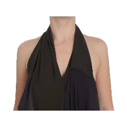 Gray Blue Stretch Blouse Top