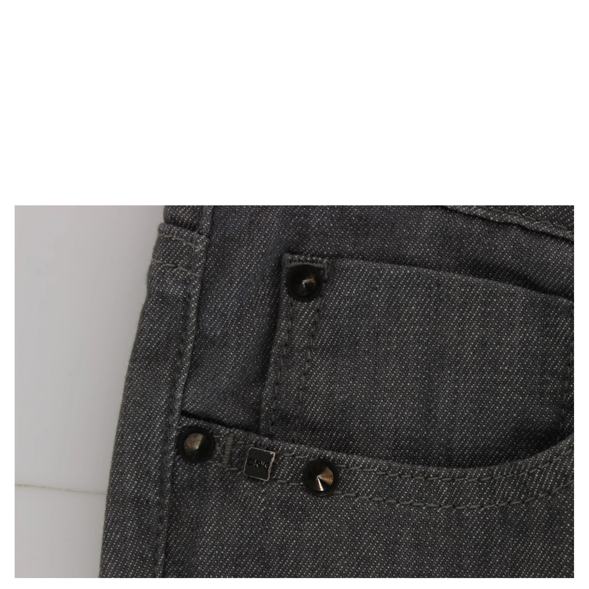 Gray Cotton Blend Slim Fit Jeans