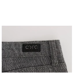 Gray Cotton Blend Slim Fit Jeans