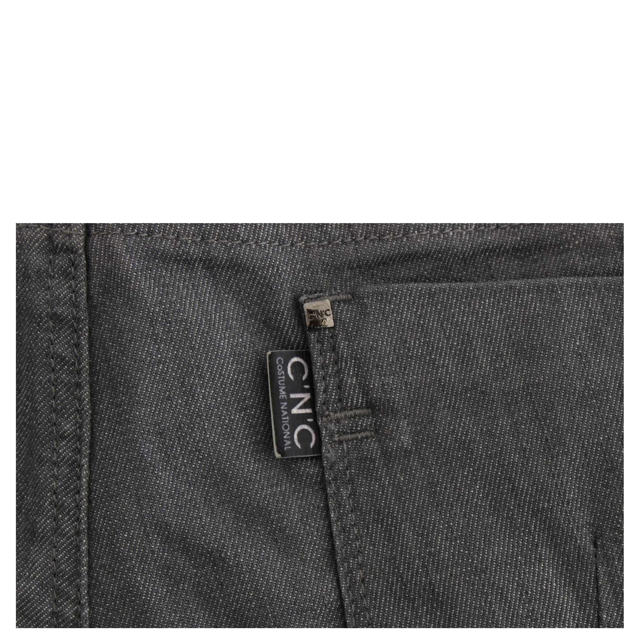 Gray Cotton Blend Slim Fit Jeans