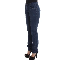 Blue Cotton Blend Denim Jeans