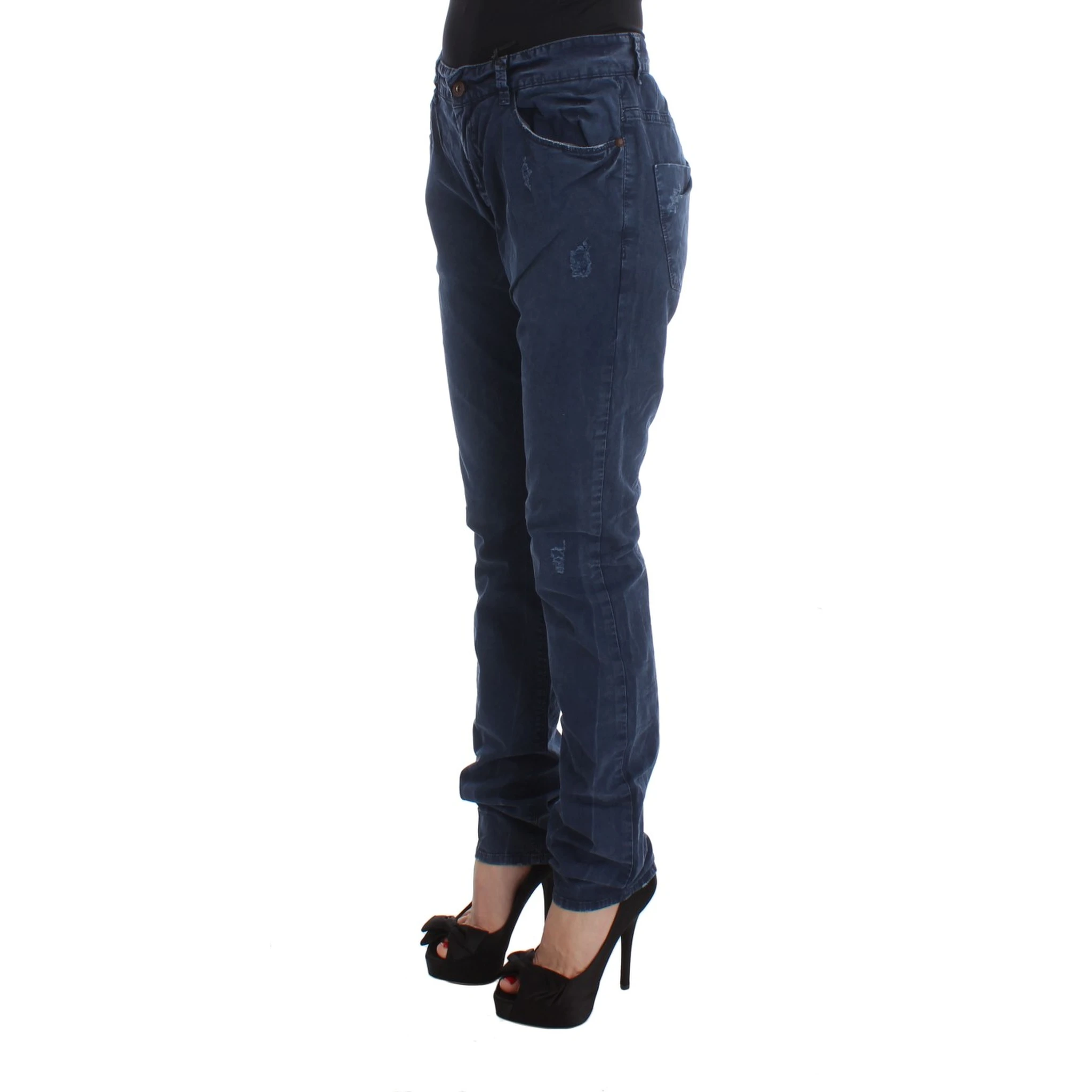 Blue Cotton Blend Denim Jeans
