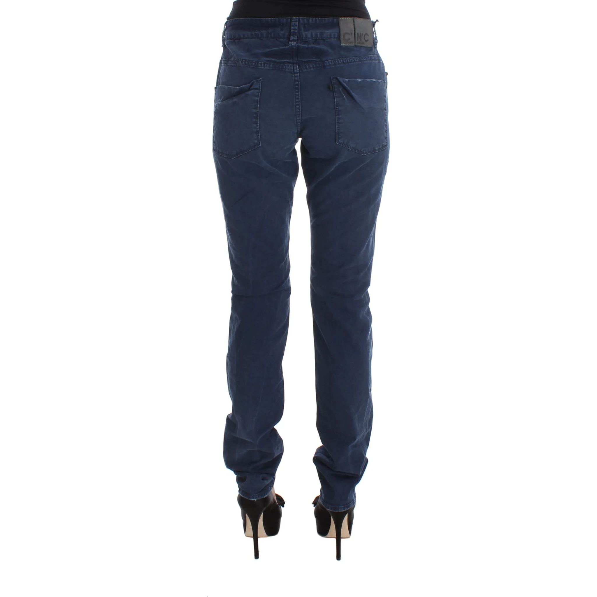 Blue Cotton Blend Denim Jeans