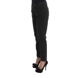 Black Cotton Capri Cropped Denim Jeans