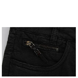 Black Cotton Capri Cropped Denim Jeans