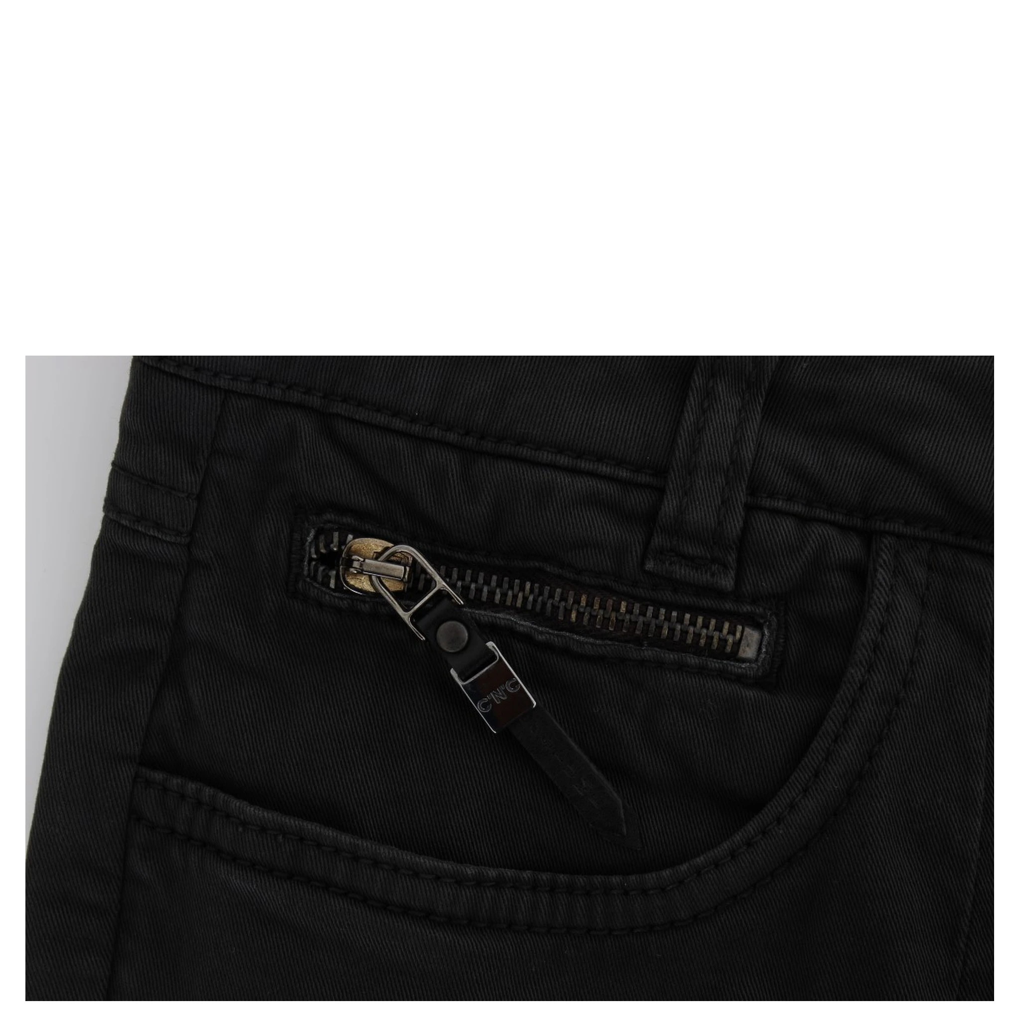 Black Cotton Capri Cropped Denim Jeans