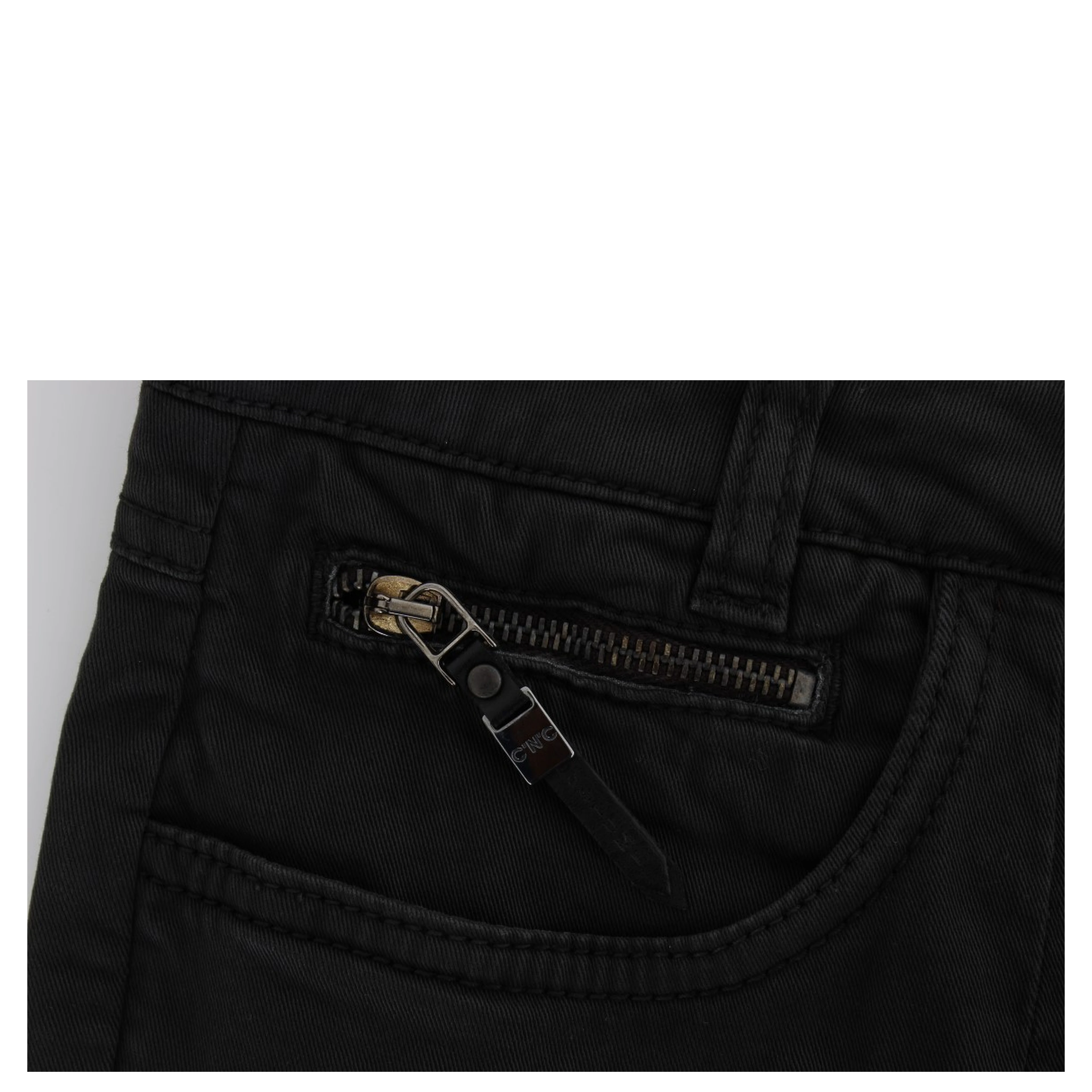 Black Cotton Capri Cropped Denim Jeans