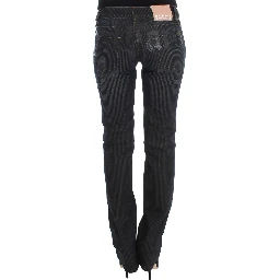 Blue Wash Cotton Blend Slim Fit Bootcut Jeans
