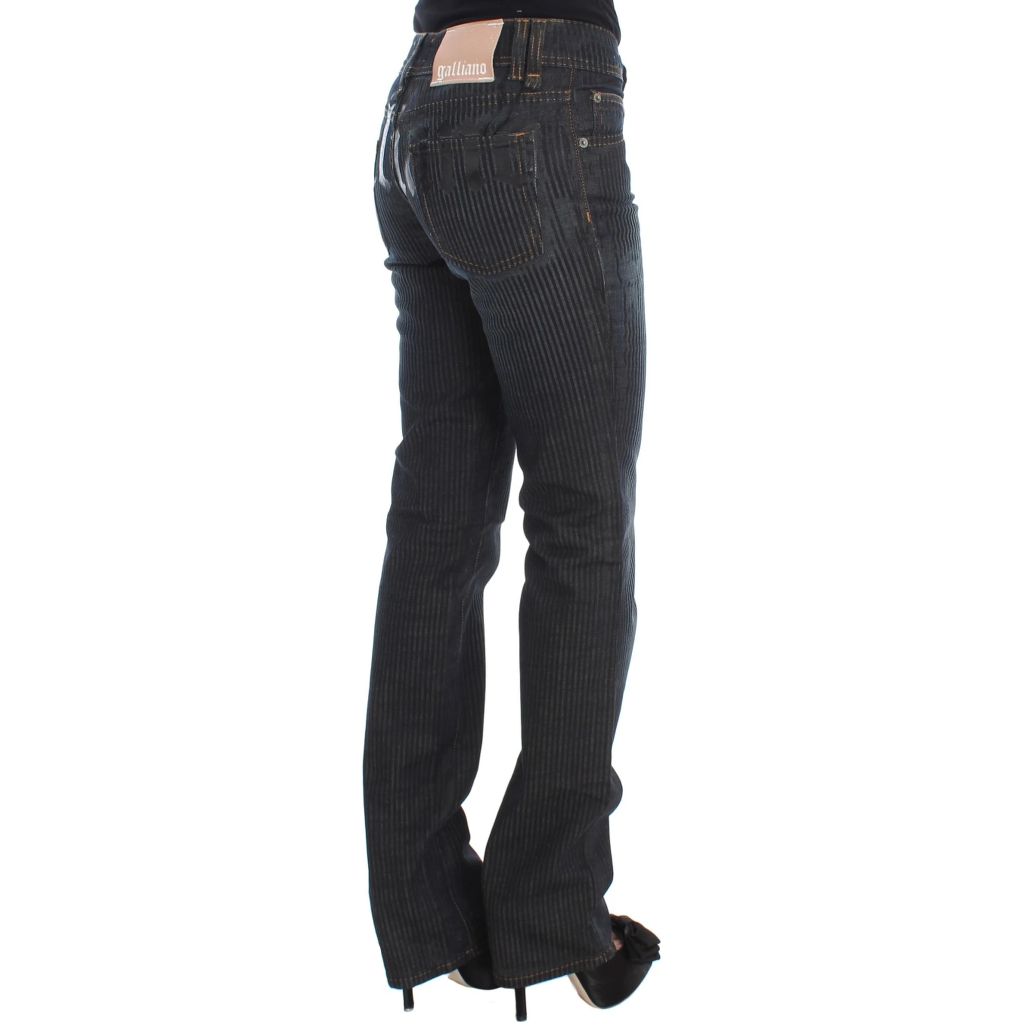 Blue Wash Cotton Blend Slim Fit Bootcut Jeans