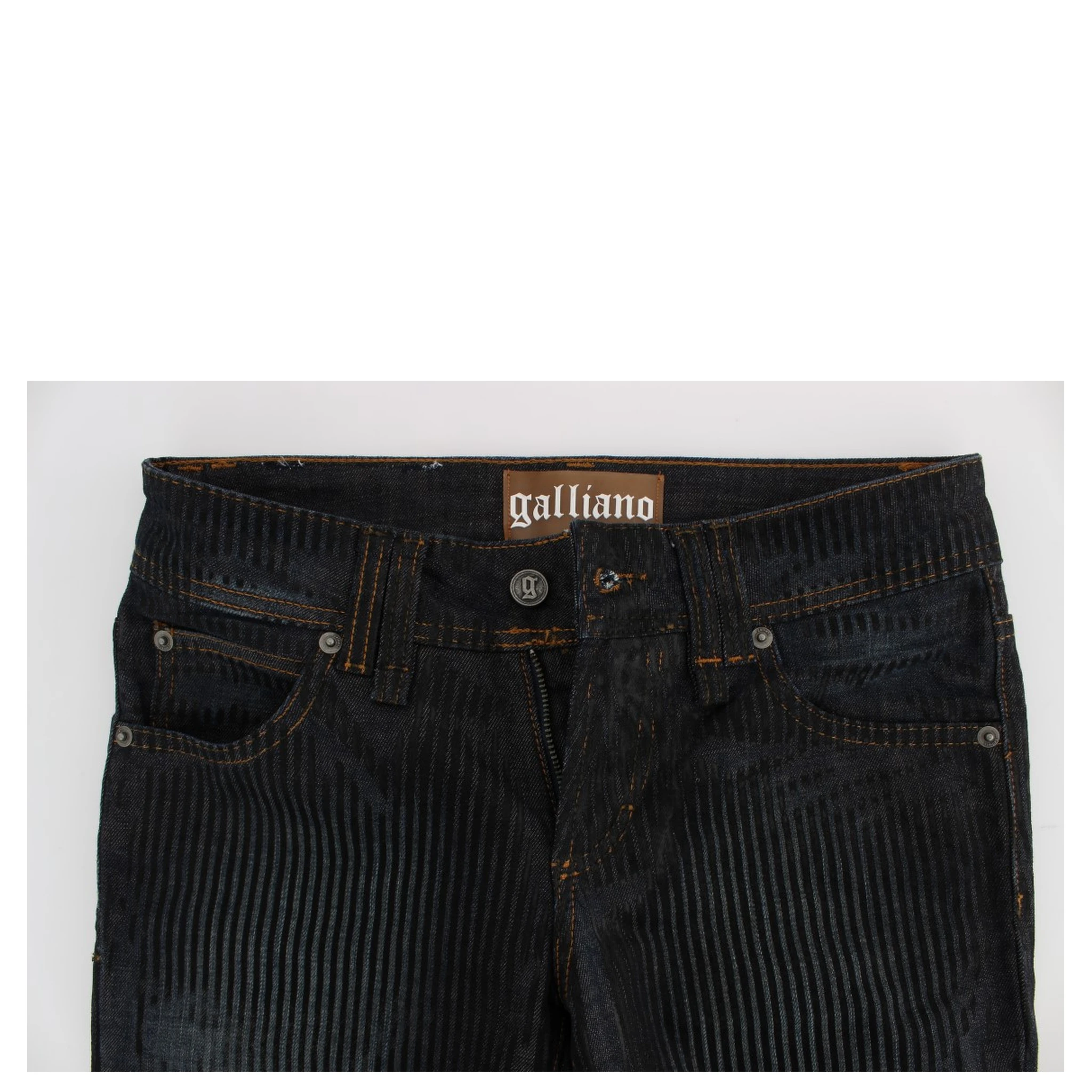 Blue Wash Cotton Blend Slim Fit Bootcut Jeans