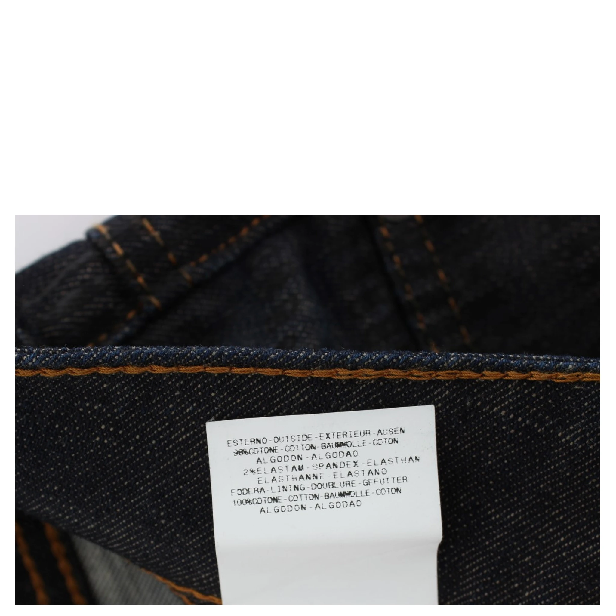 Blue Wash Cotton Blend Slim Fit Bootcut Jeans