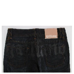 Blue Wash Cotton Blend Slim Fit Bootcut Jeans