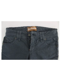 Blue Cotton Blend Slim Fit Bootcut Jeans