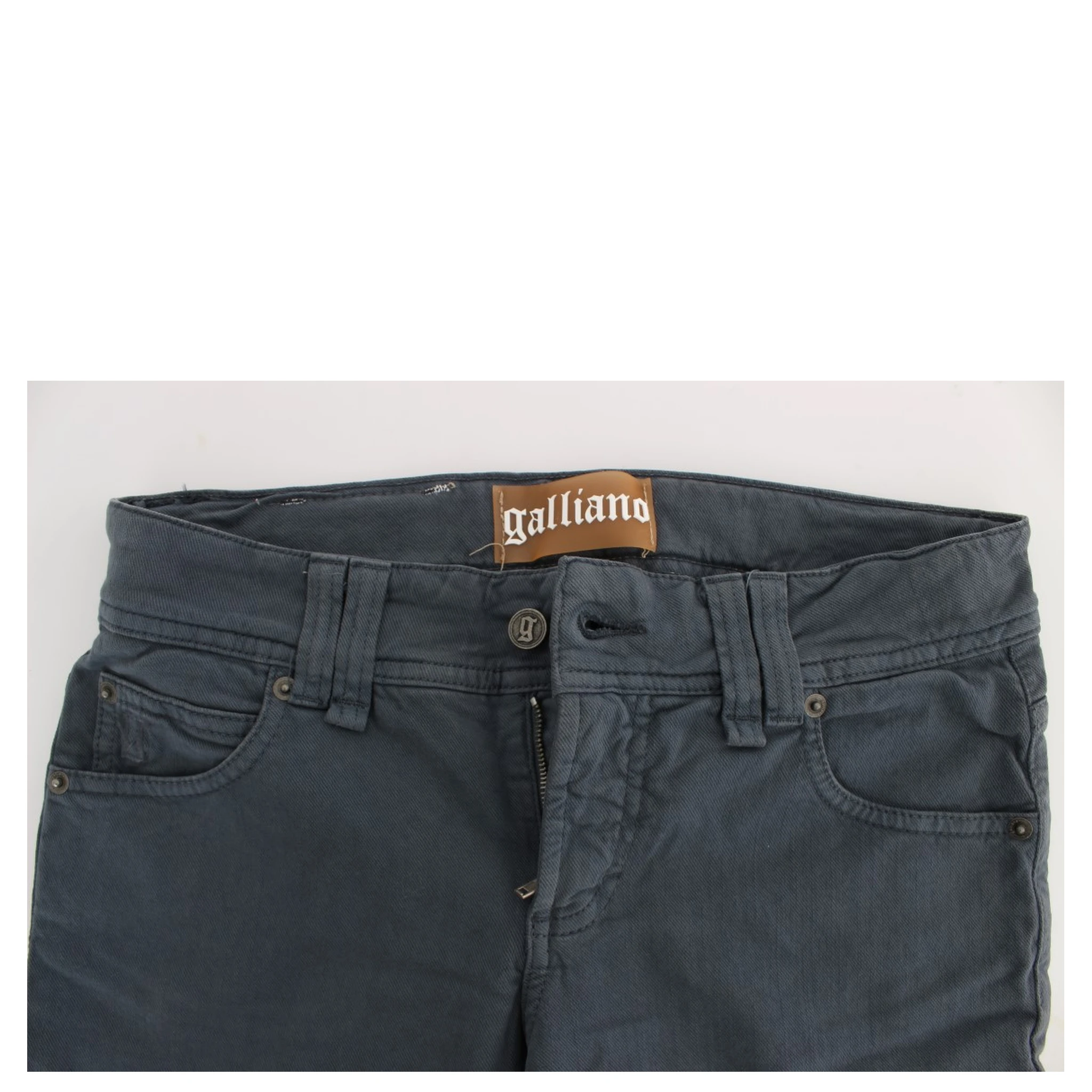 Blue Cotton Blend Slim Fit Bootcut Jeans