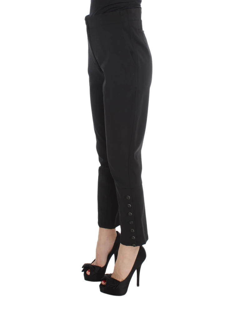 Black Cotton Blend Capri Cropped Pants alternative