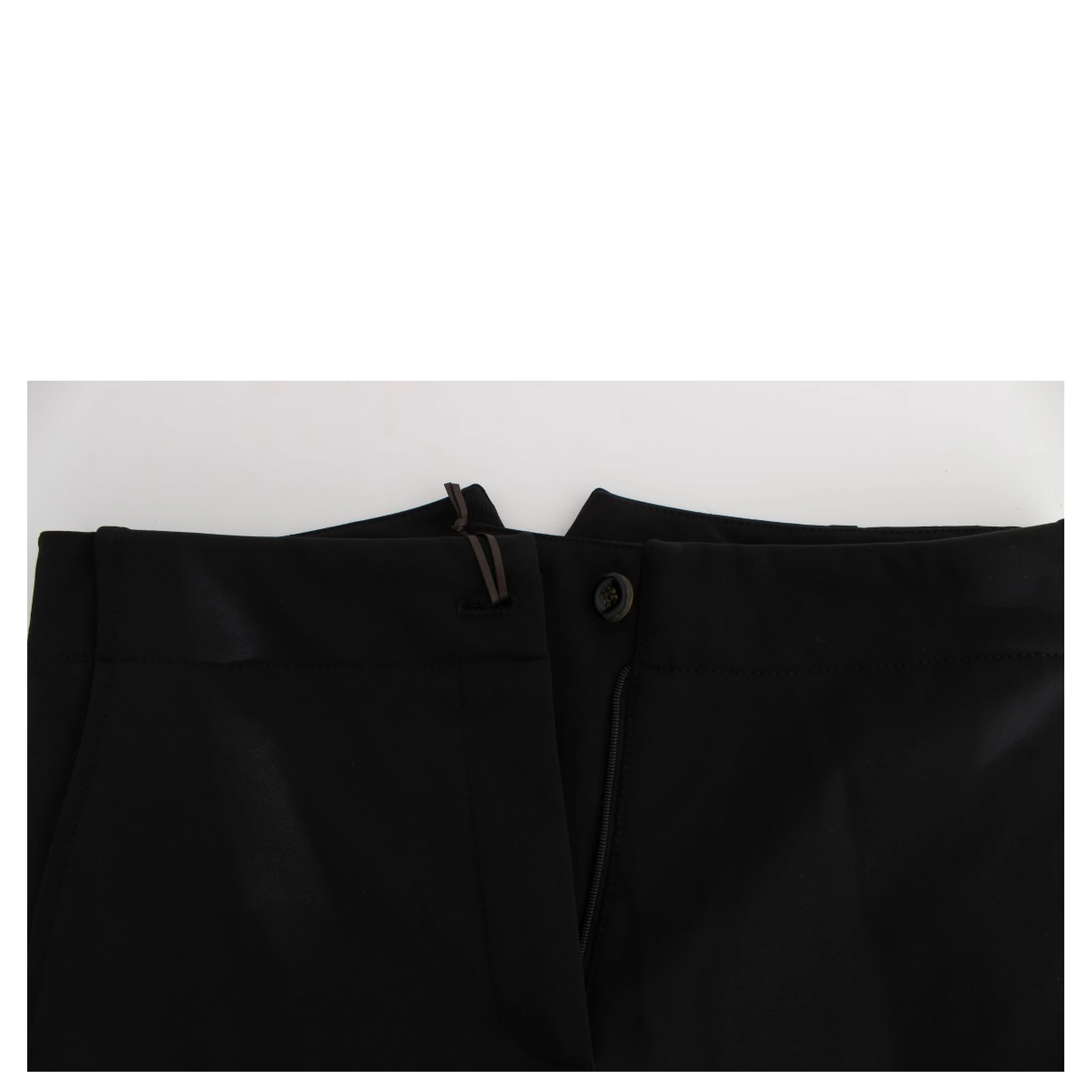Black Cotton Blend Capri Cropped Pants