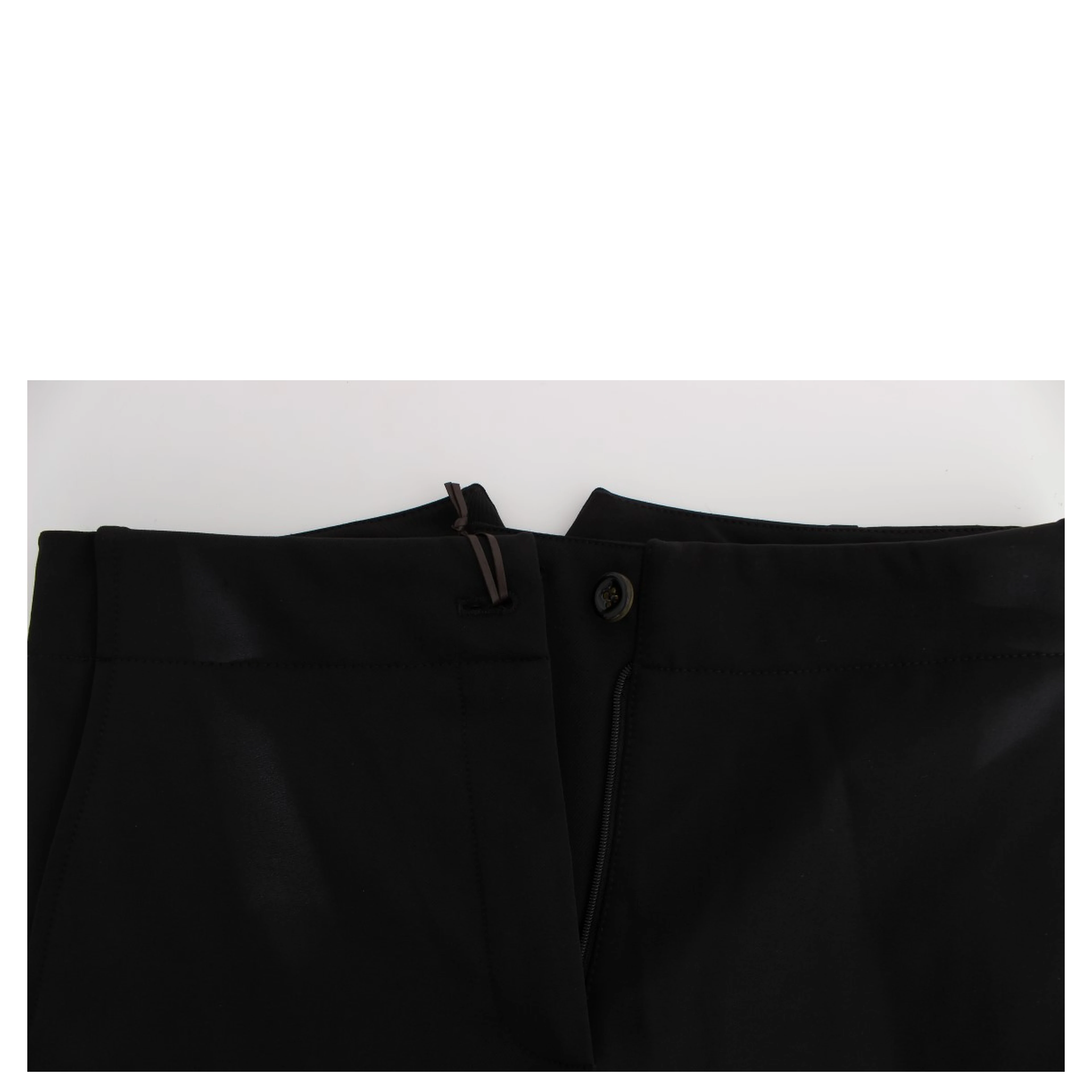 Black Cotton Blend Capri Cropped Pants