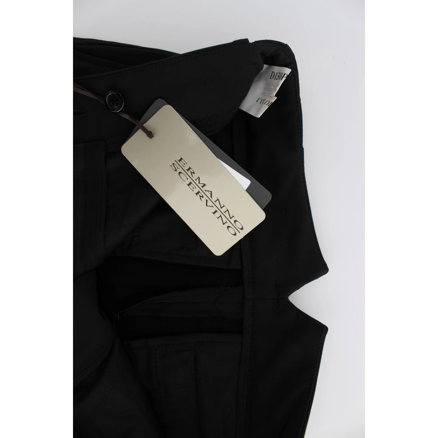 Black Cotton Blend Capri Cropped Pants