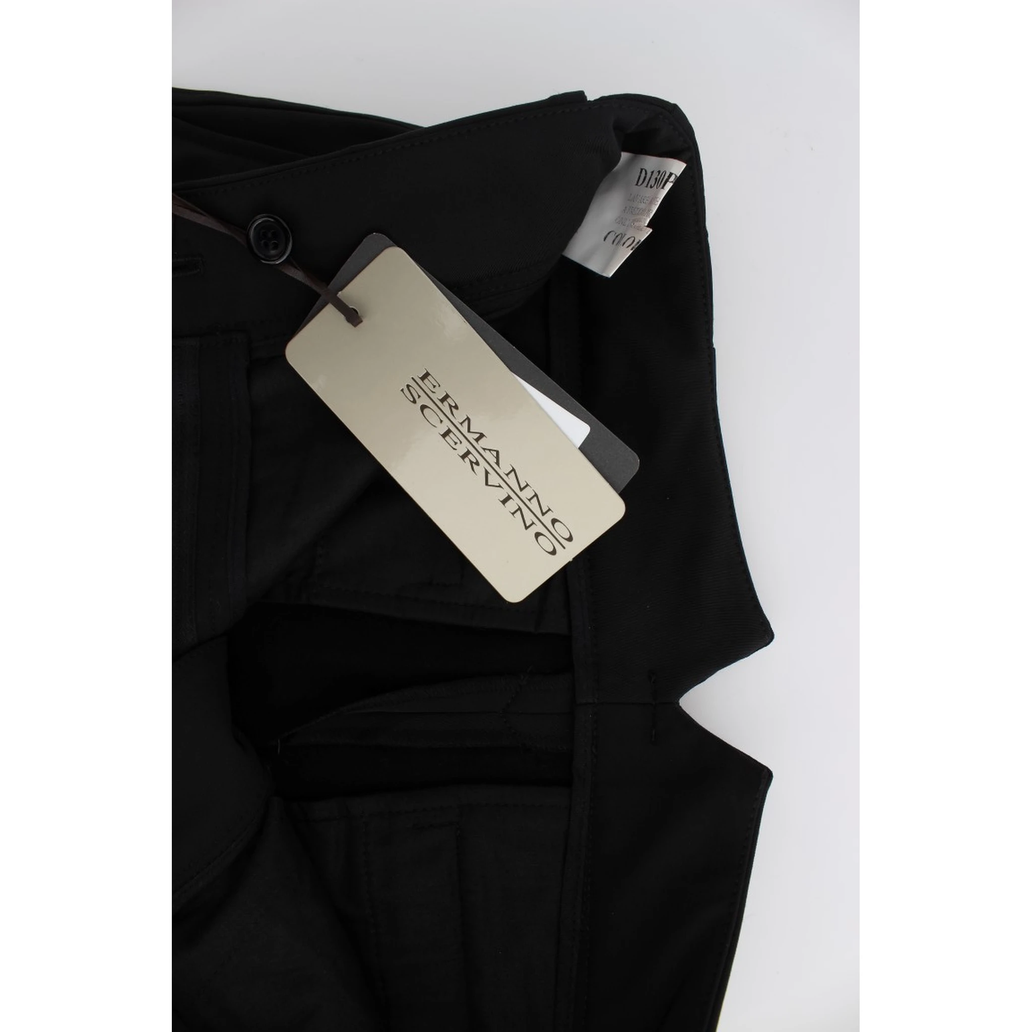 Black Cotton Blend Capri Cropped Pants