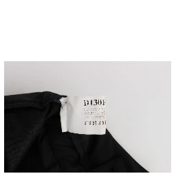 Black Cotton Blend Capri Cropped Pants