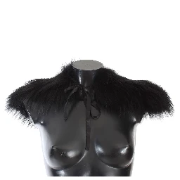 Black Fox Fur Collar Scarf