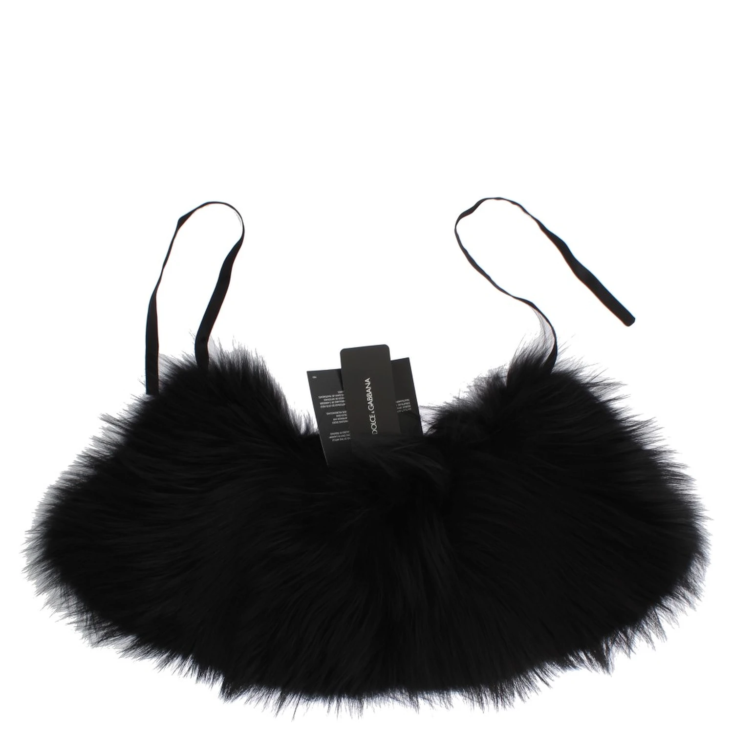 Black Fox Fur Collar Scarf