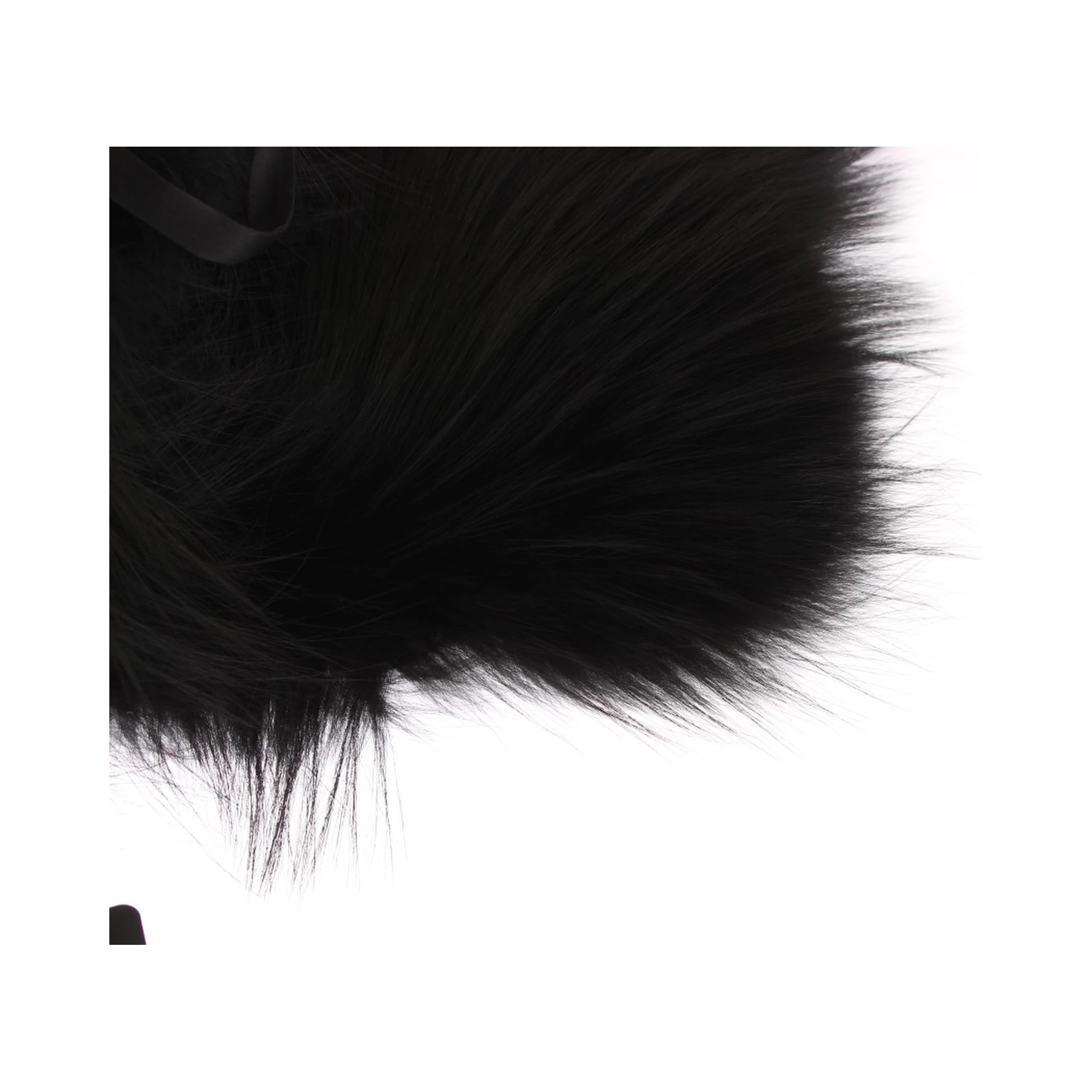 Black Fox Fur Collar Scarf