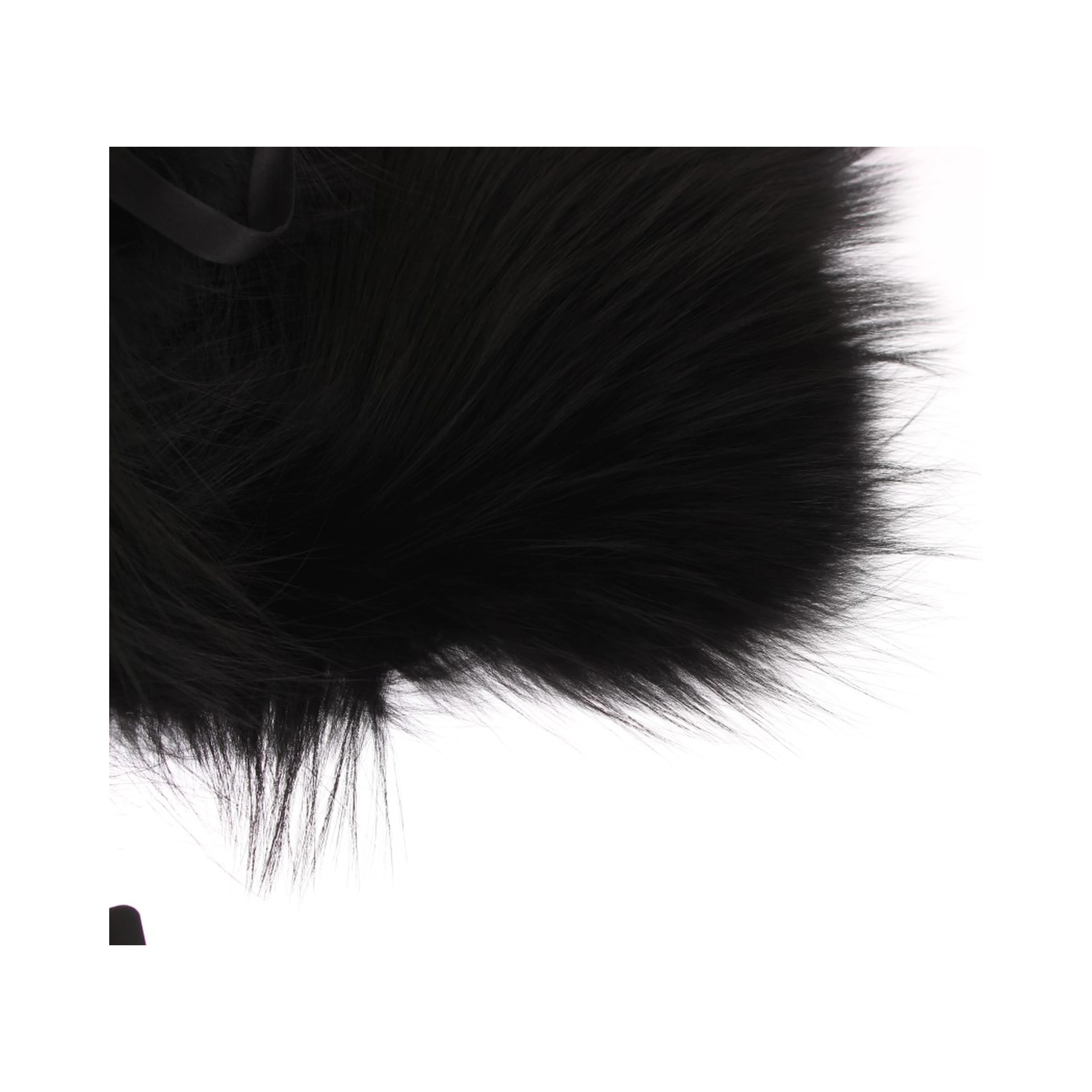 Black Fox Fur Collar Scarf