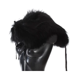 Black Fox Fur Shoulder Wrap Cover Collar Scarf