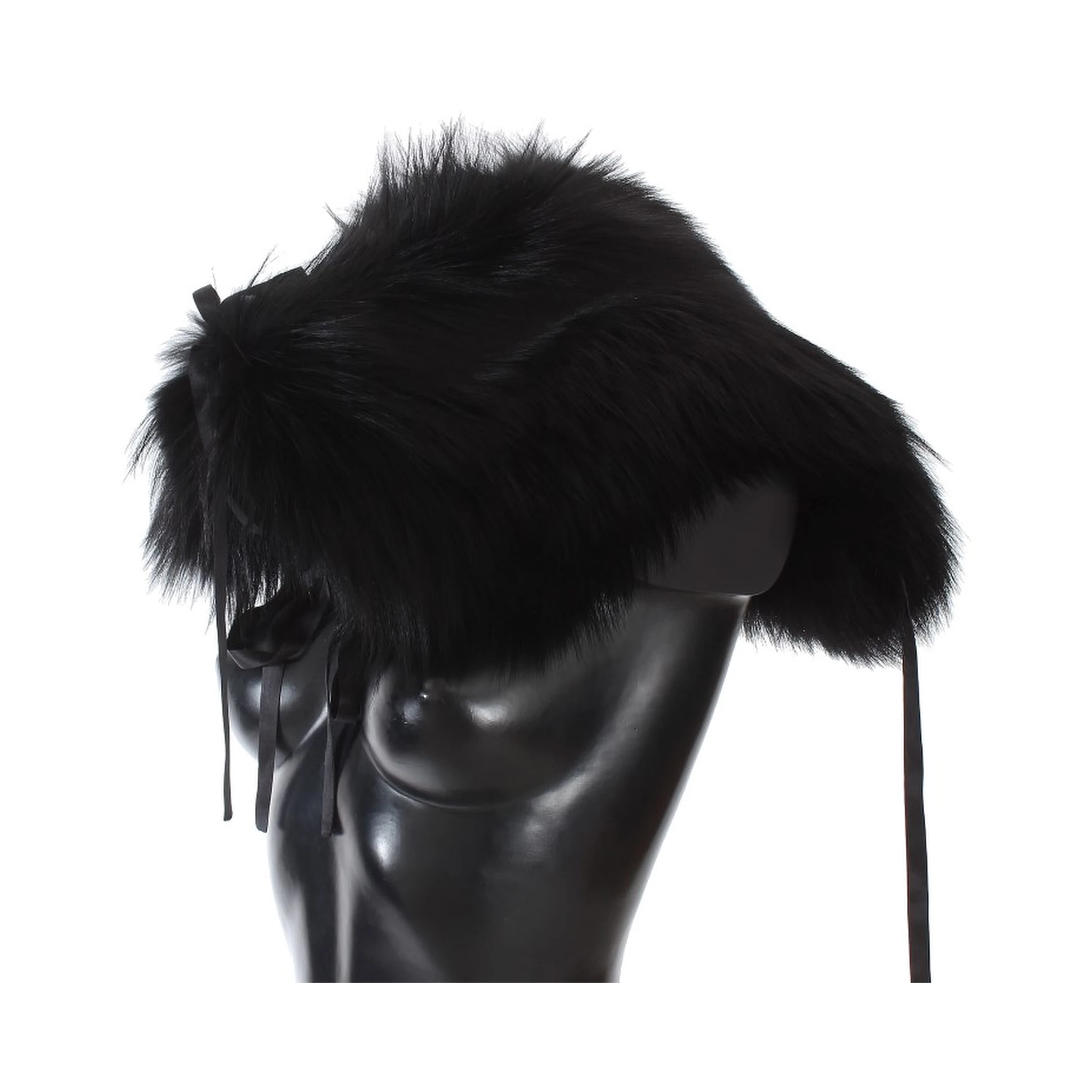 Black Fox Fur Shoulder Wrap Cover Collar Scarf