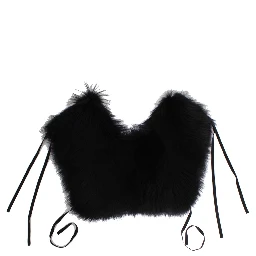 Black Fox Fur Shoulder Wrap Cover Collar Scarf
