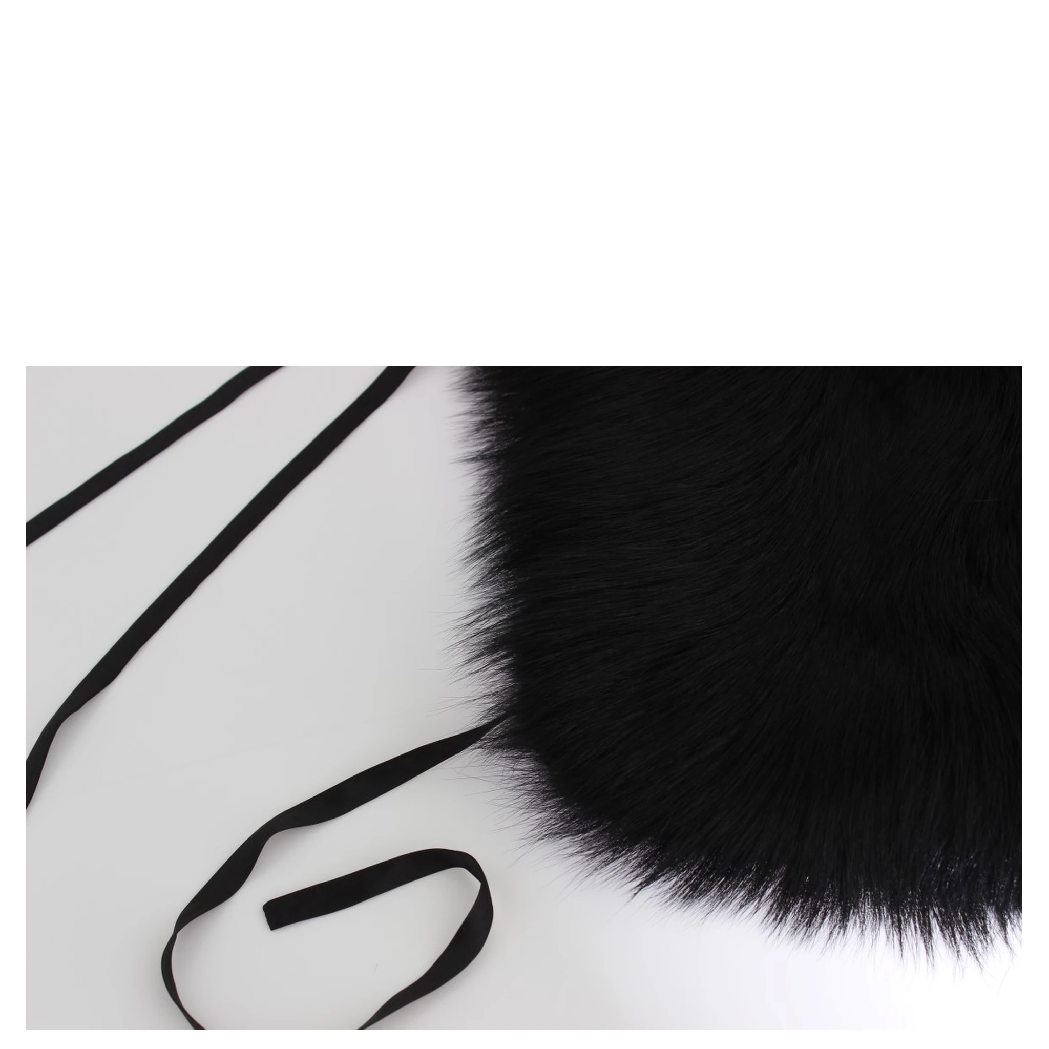 Black Fox Fur Shoulder Wrap Cover Collar Scarf