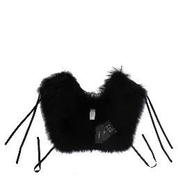 Black Fox Fur Shoulder Wrap Cover Collar Scarf