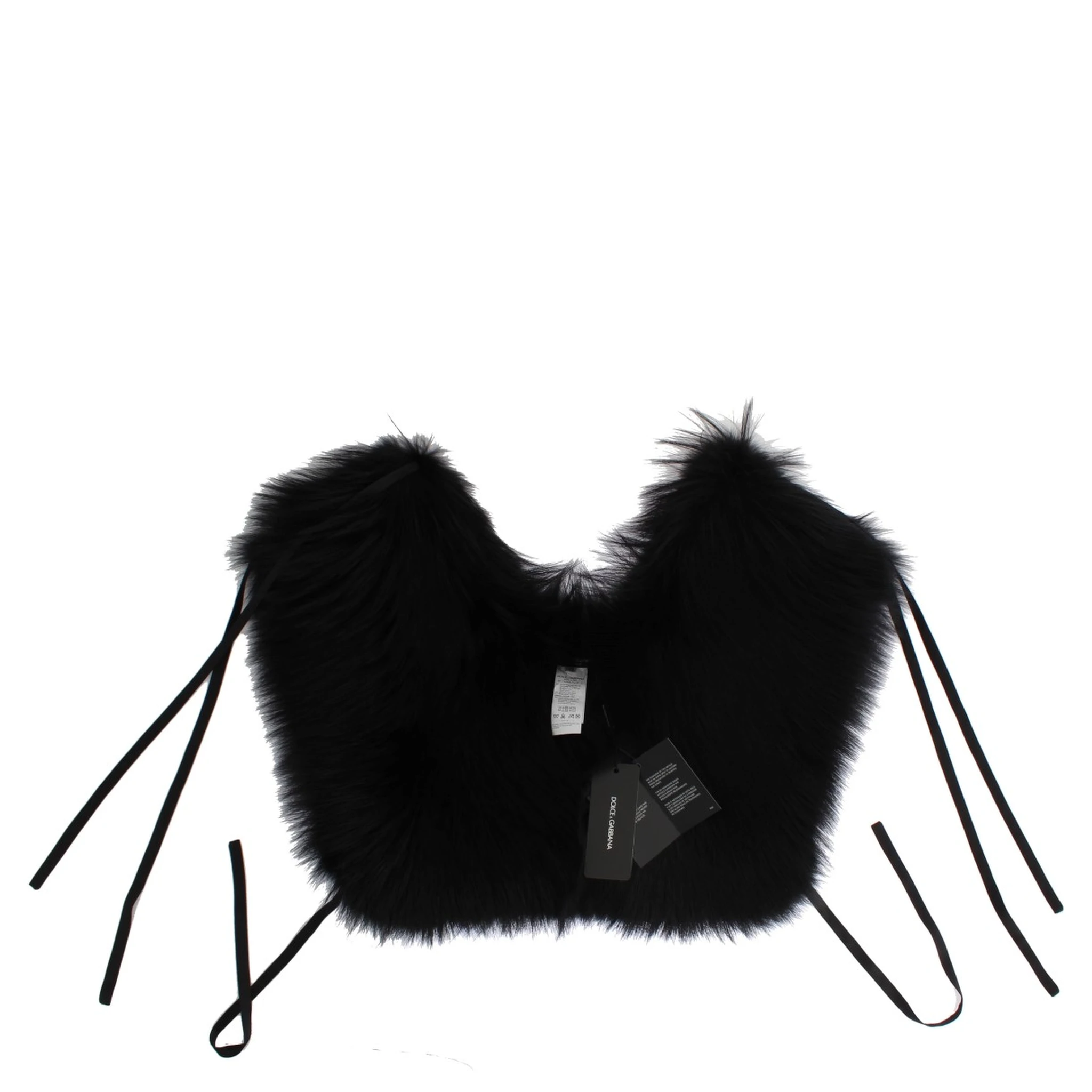 Black Fox Fur Shoulder Wrap Cover Collar Scarf