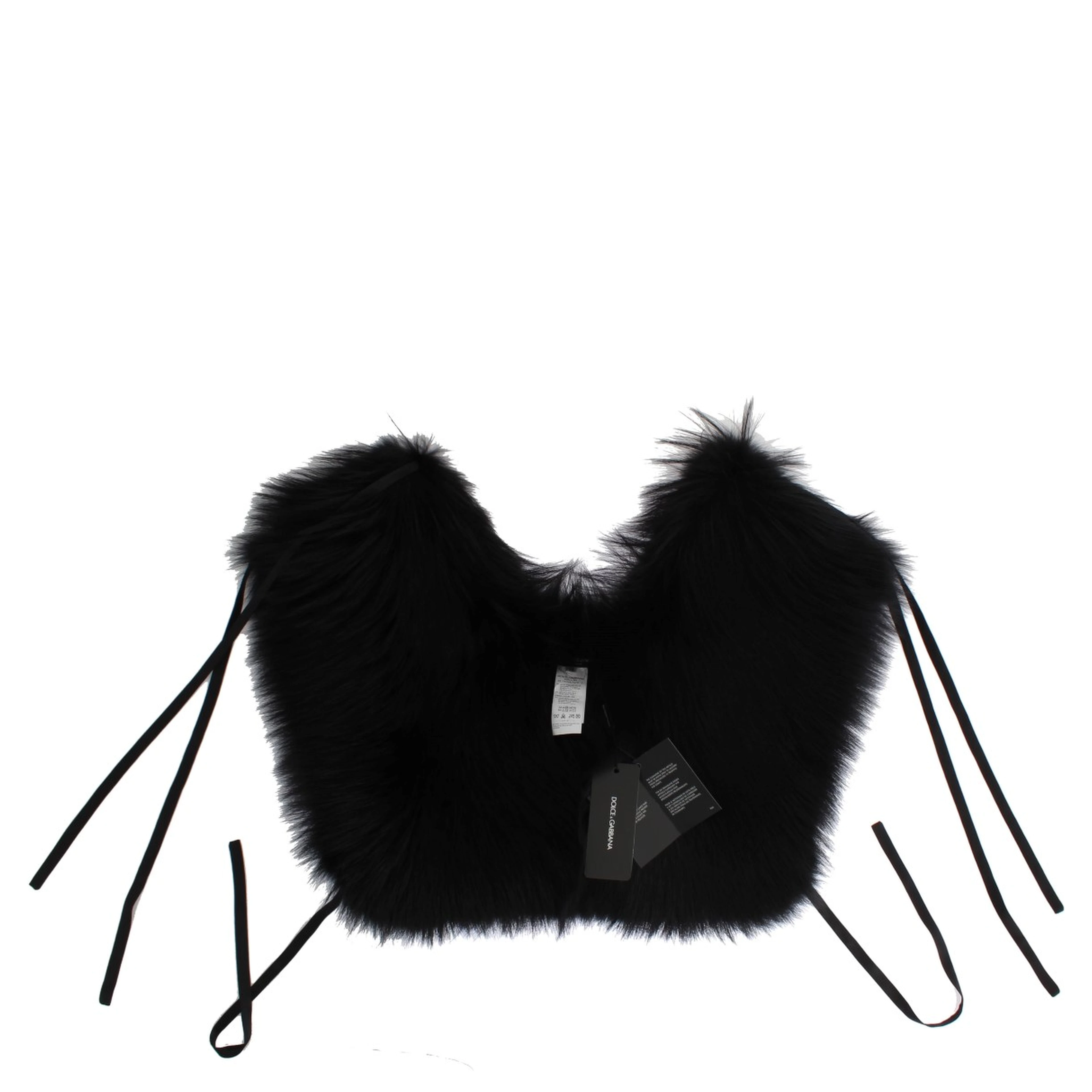 Black Fox Fur Shoulder Wrap Cover Collar Scarf
