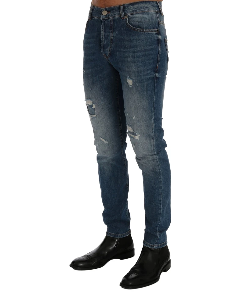 Blue Wash Torn Dunfermile Slim Fit Jeans alternative