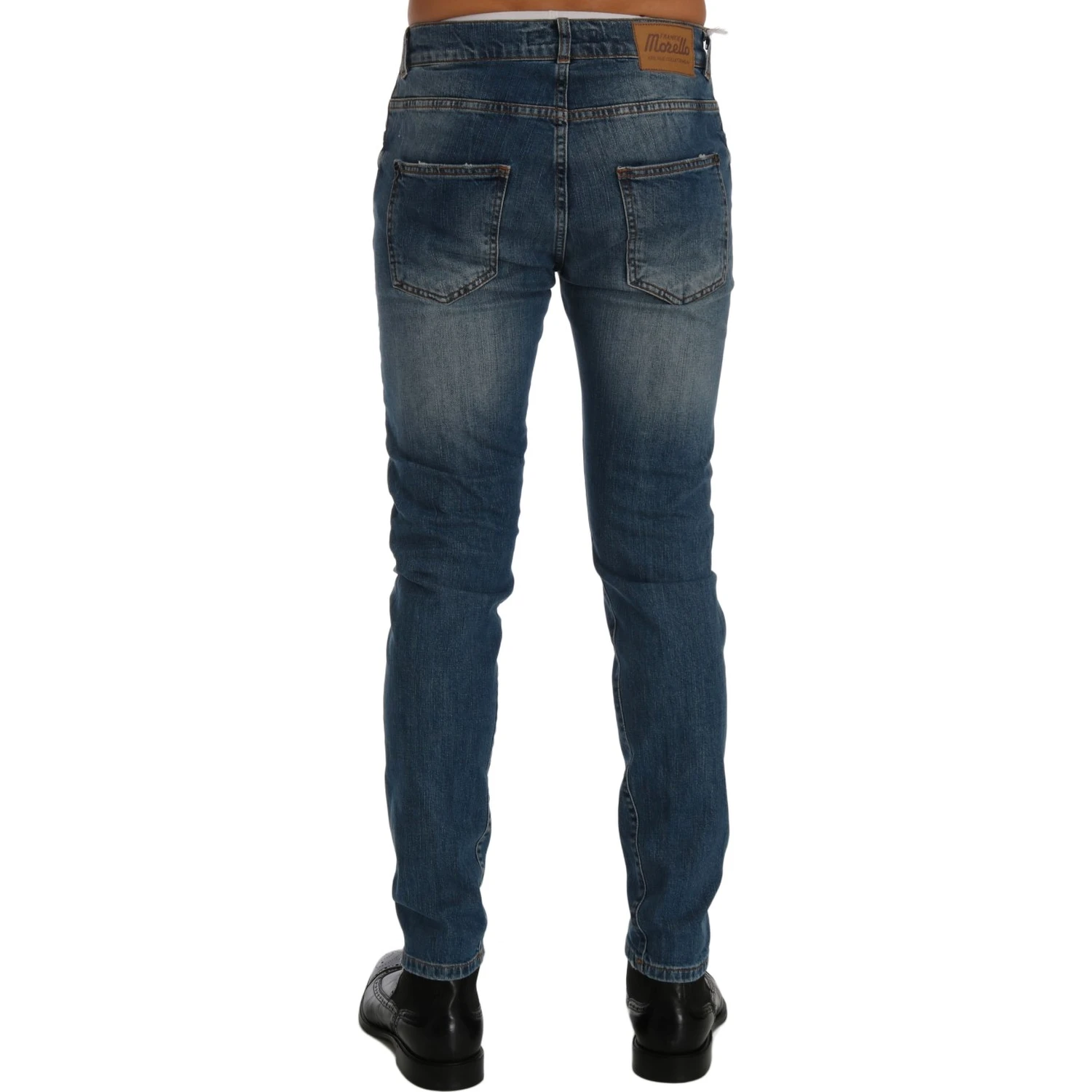 Blue Wash Torn Dunfermile Slim Fit Jeans
