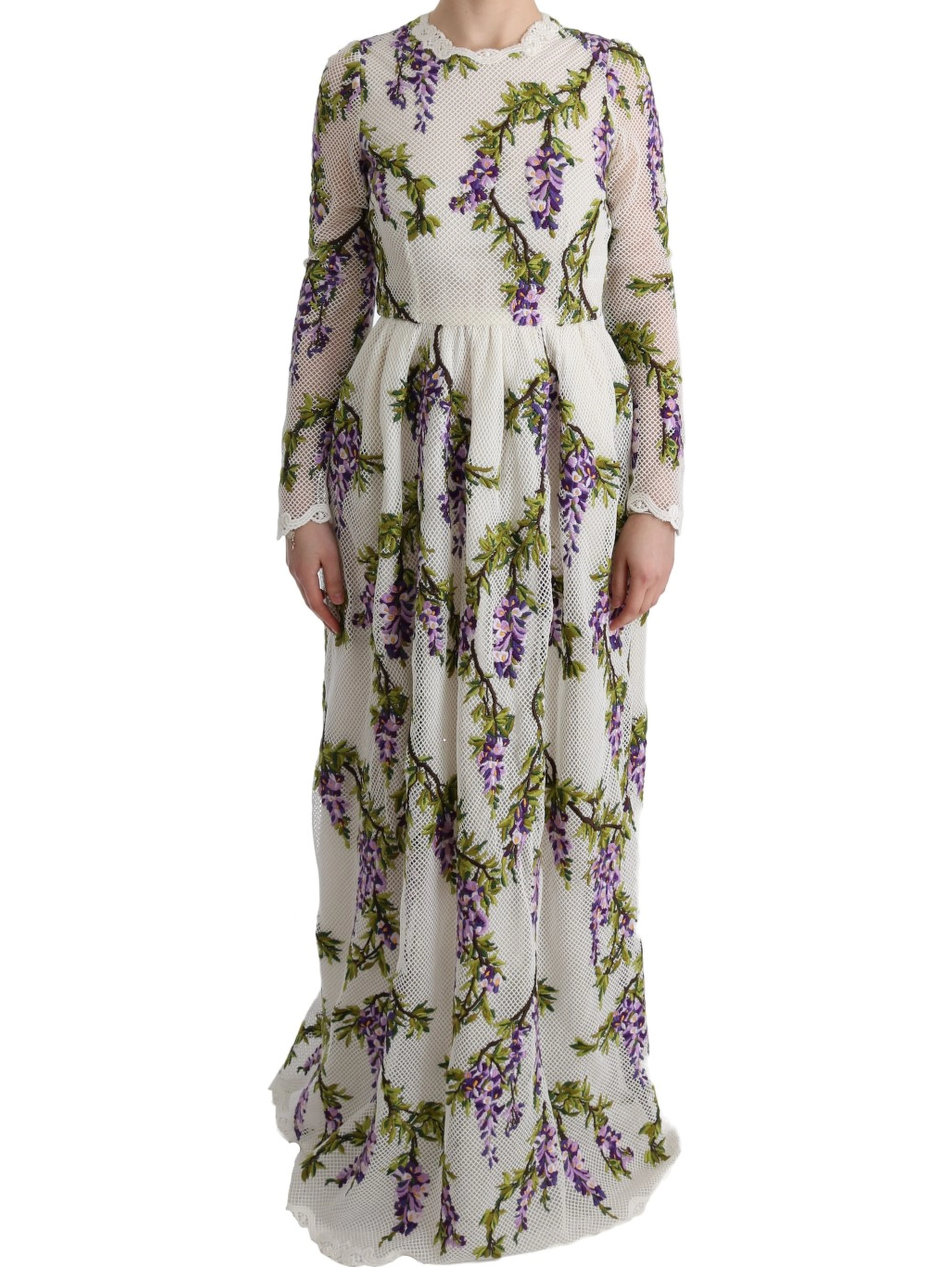 White Floral Embroidered Maxi Dress