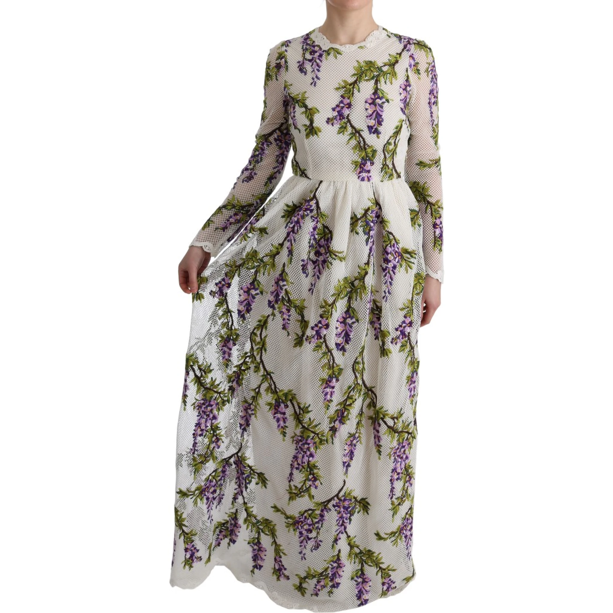 White Floral Embroidered Maxi Dress