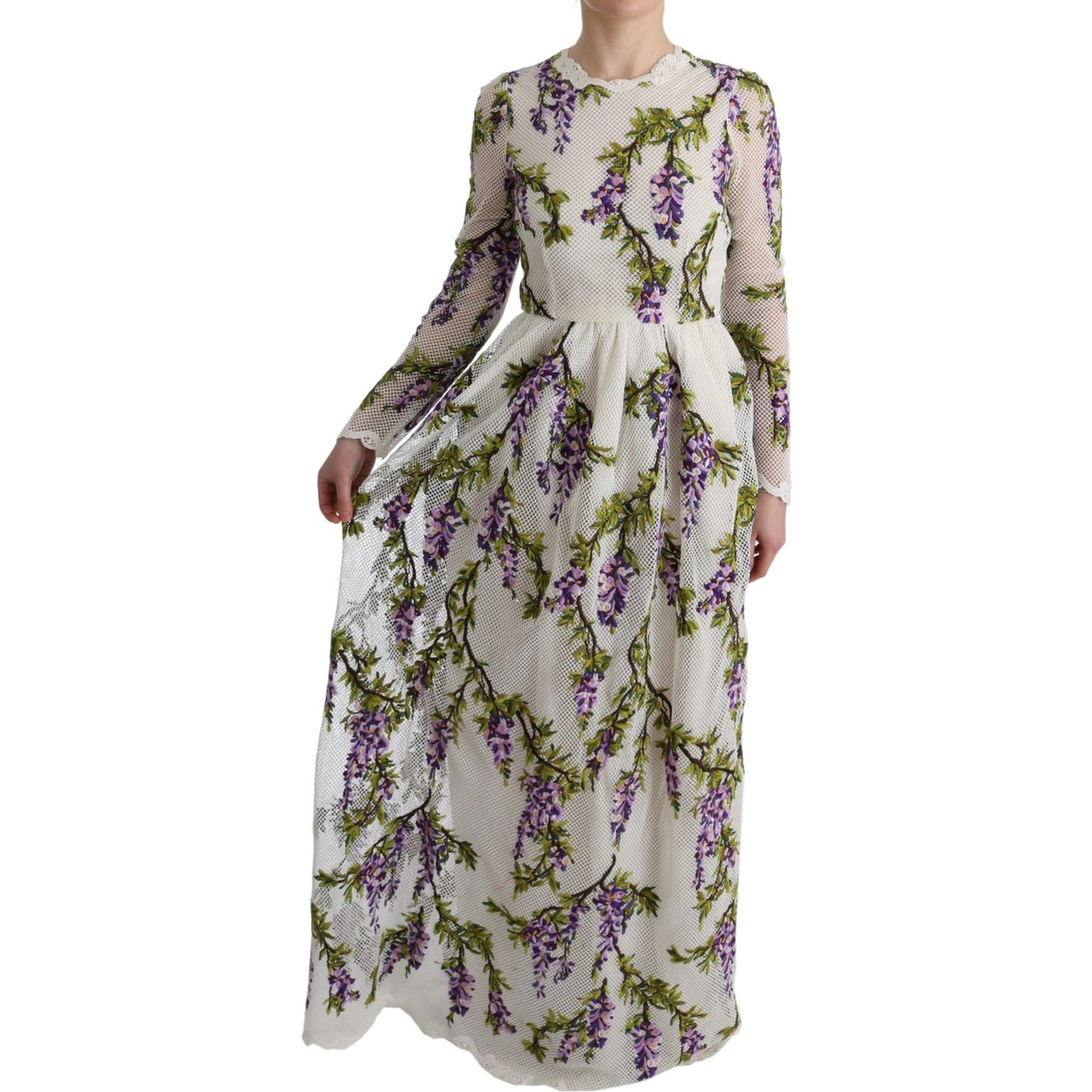 White Floral Embroidered Maxi Dress
