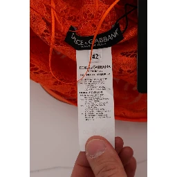 Orange Floral Ricamo Sheath Long Dress