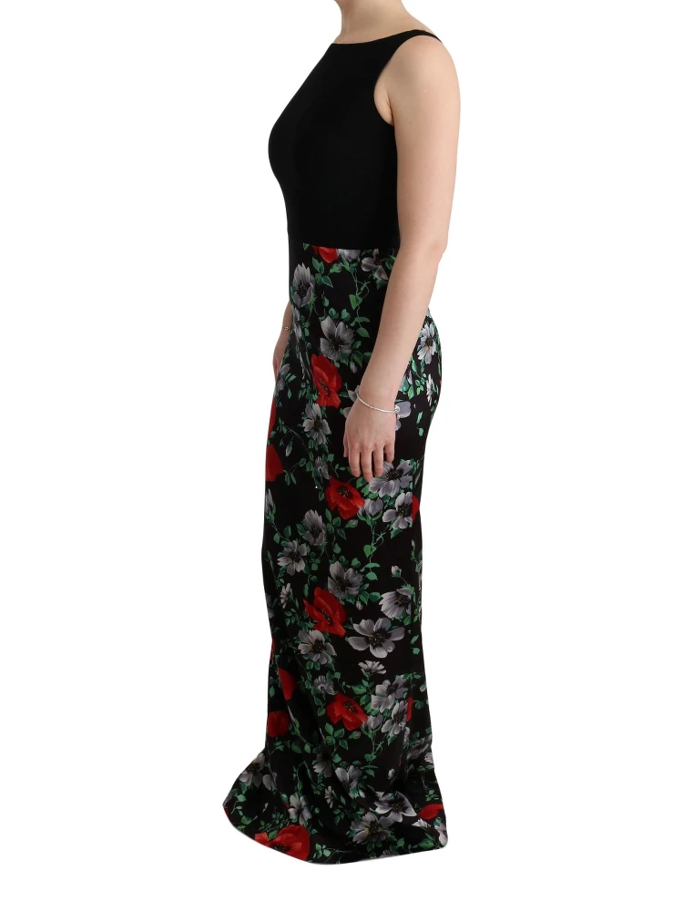 Multicolor Floral Print Stretch Sheath Long Dress alternative