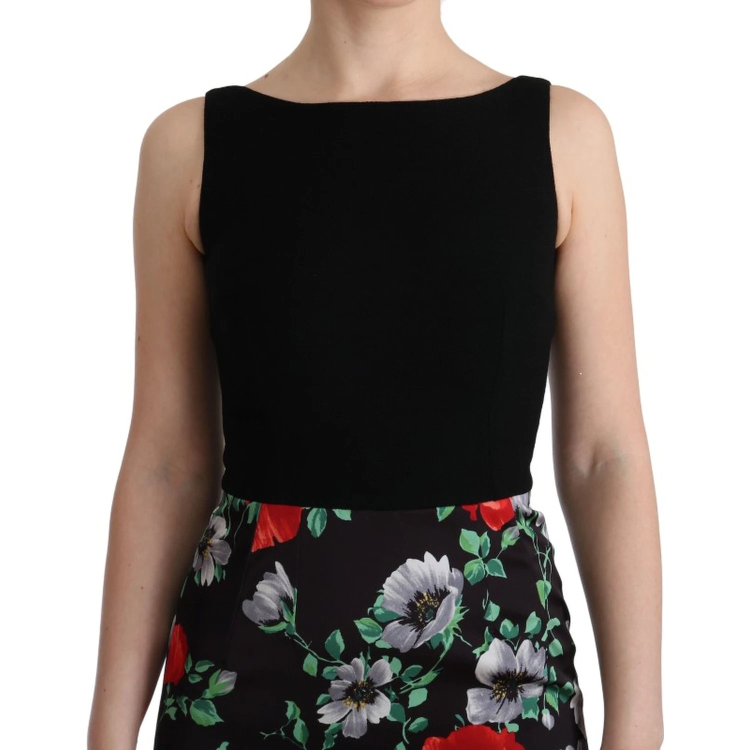 Multicolor Floral Print Stretch Sheath Long Dress