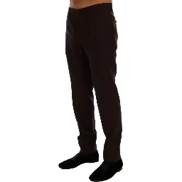 Purple Wool Stretch Formal Pants