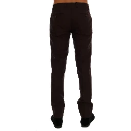 Purple Wool Stretch Formal Pants
