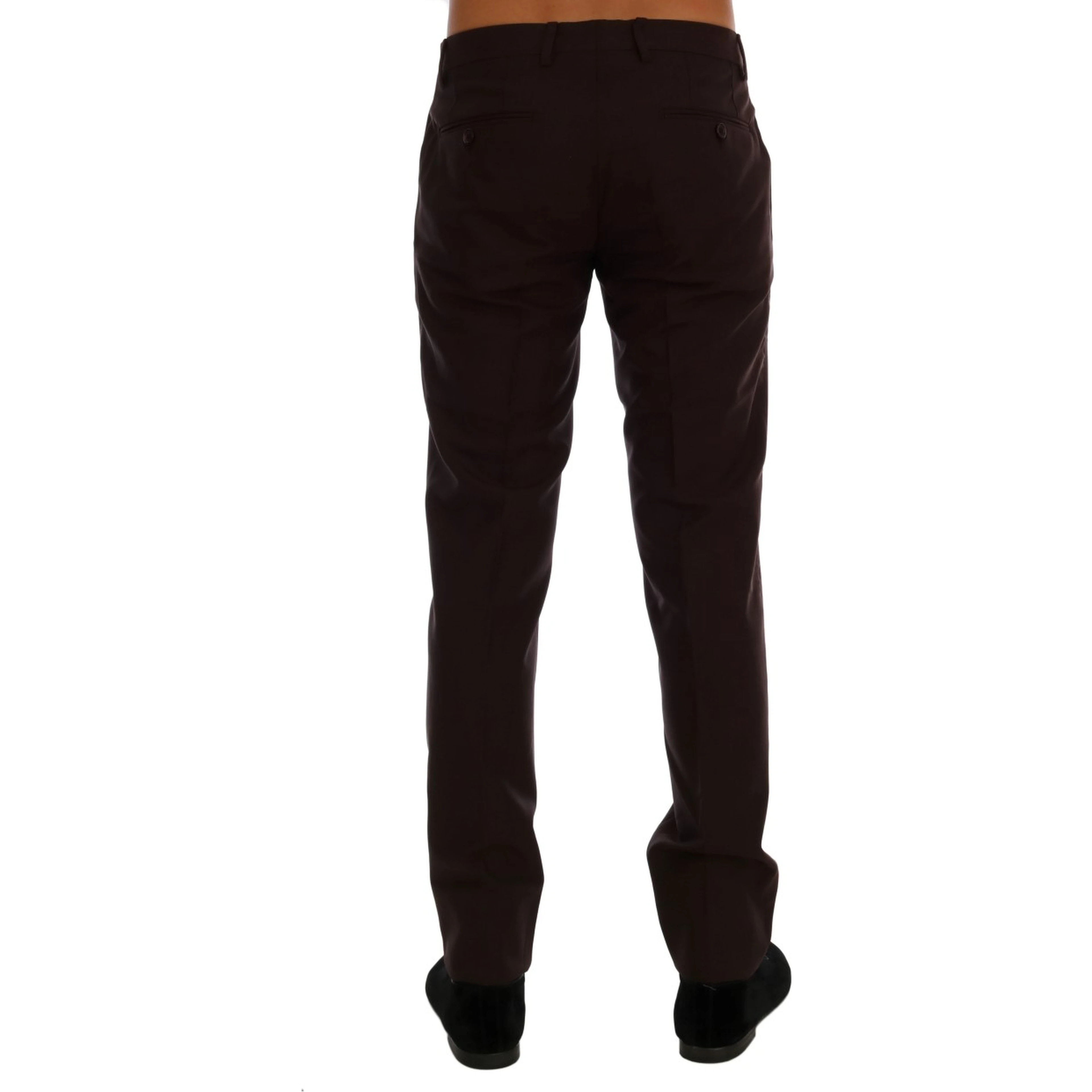 Purple Wool Stretch Formal Pants